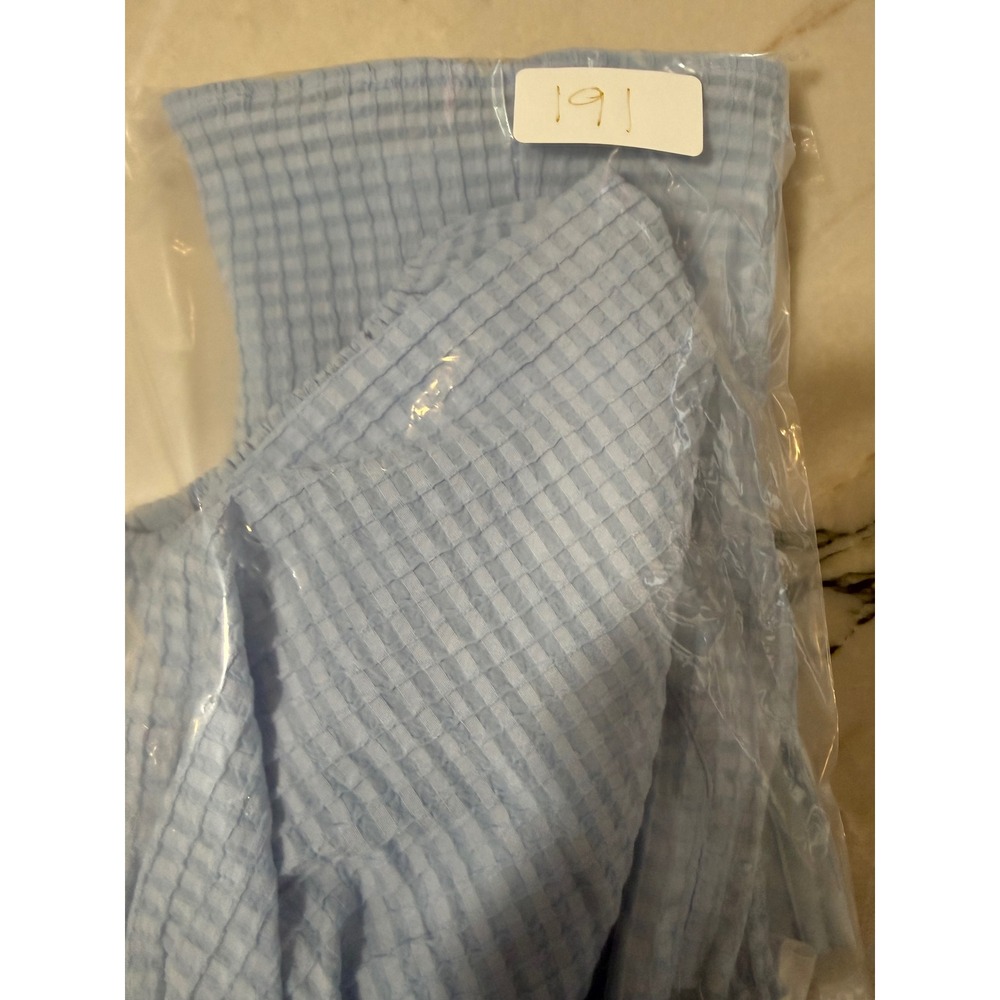 ASTR The Label Daydreamer Blue Seersucker Puff Sleeve Sweetheart Top Womens XS - Picture 11 of 11
